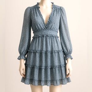 Blue Ruffled Women's Dress